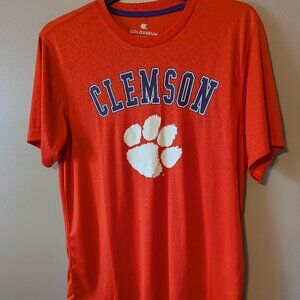 Clemson Colosseum Mens Large Orange & Purple Crackle Lightweight T-Shirt